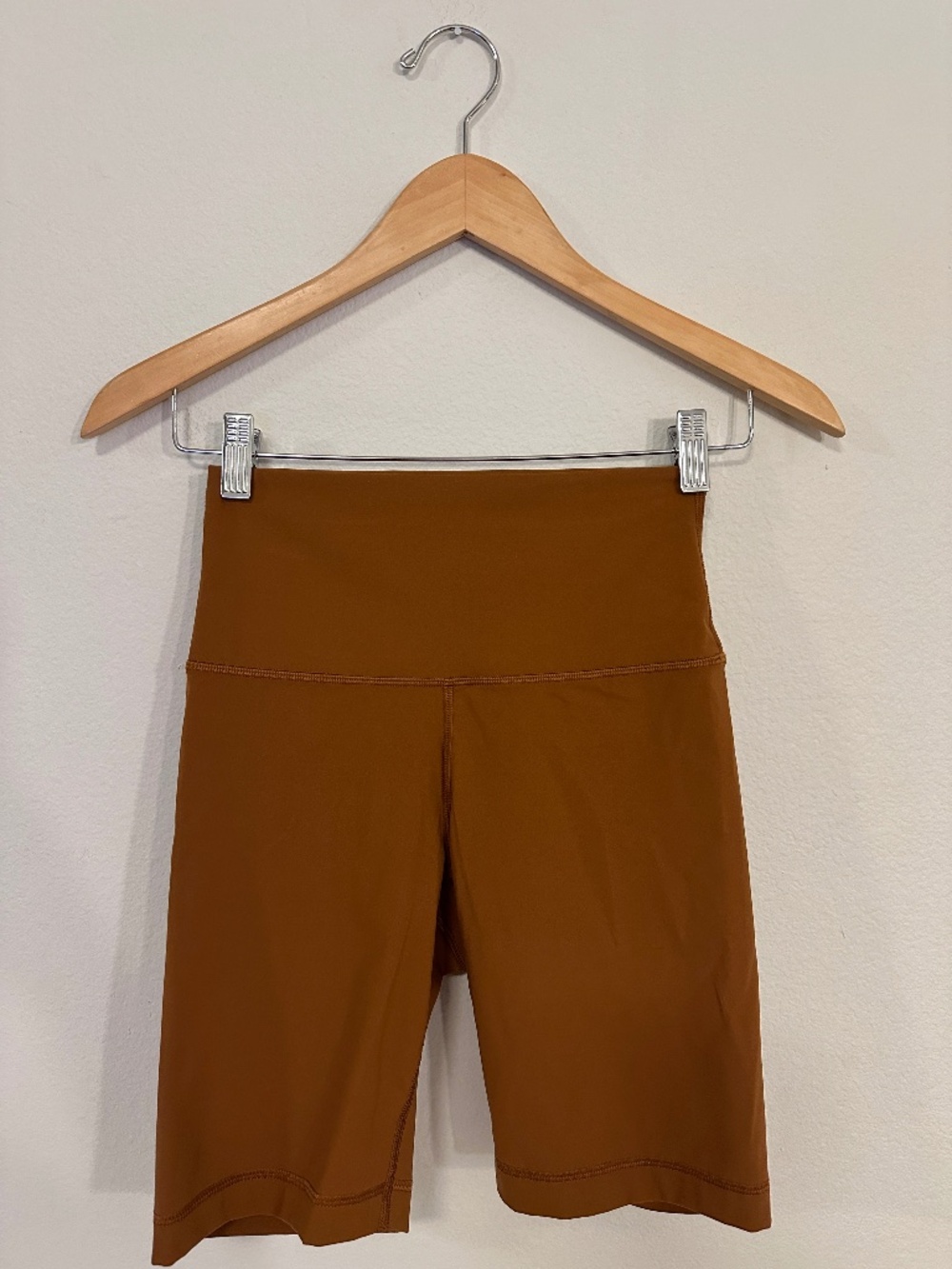 Everlane ReNew High Rise Bike Shorts Small Copper Brown Stretch